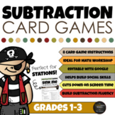 No Prep Subtraction Math Games for Math Workshop - Pirate Theme