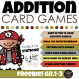 No Prep Addition Math Games for Math Workshop - Pirate The