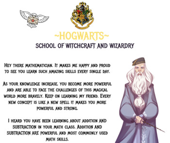 Preview of Harry Potter Themed Grade 3 Addition Assessment/Review Worksheets