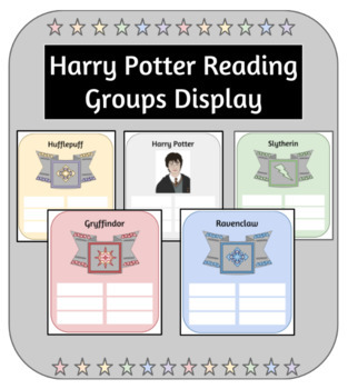 Preview of Harry Potter Themed - Reading Groups with Student Names - Classroom Display Kit