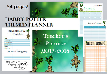 Preview of Harry Potter Themed Teacher Planner 2017-2018