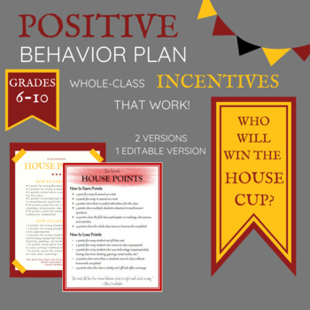 Preview of Harry Potter Themed Whole Class Behavior Incentives (EDITABLE)