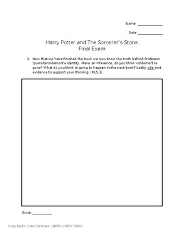 Preview of Harry Potter and The Sorcerers Stone Final Exam (Novel Study) (Summative)