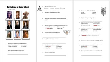 Preview of Harry Potter and the Chamber of Secrets Movie Worksheet