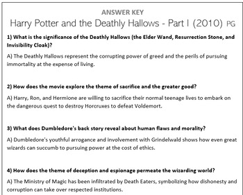 Preview of Harry Potter and the Deathly Hallows Parts I and II - Movie Questions