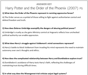 Preview of Harry Potter and the Order of the Phoenix (2007) - Movie Questions
