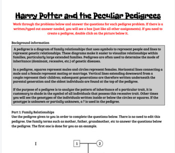 Preview of Harry Potter and the Peculiar Pedigrees