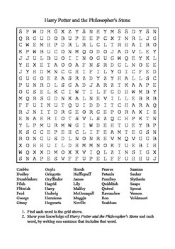 harry potter world word search answers printable ascii