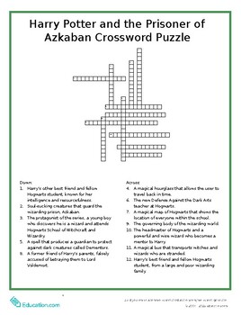 Preview of Harry Potter and the Prisoner of Azkaban Crossword Puzzle!