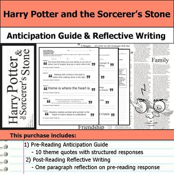 Preview of Harry Potter and  the Sorcerer’s Stone - Anticipation Guide & Reflection