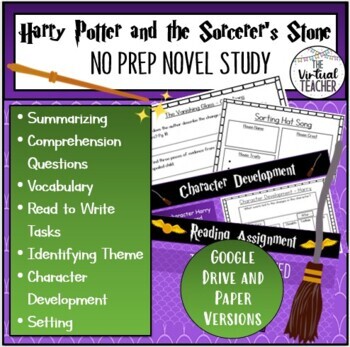 Preview of Harry Potter and the Sorcerer's Stone - Novel Study - Digital + Paper Versions