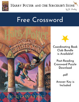 Preview of Harry Potter and the Sorcerer's Stone Crossword Puzzle / YA Literature Book Club