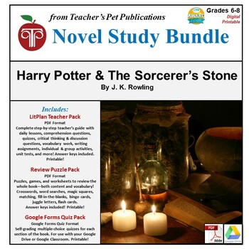 Preview of Harry Potter and the Sorcerer's Stone LitPlan Novel Study Unit Bundle