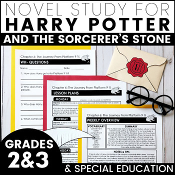 Preview of Novel Study for Harry Potter and the Sorcerer's Stone Grade 2-3 & Special Ed