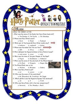 harry potter and the sorcerers stone worksheets by miss