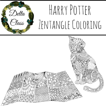 Harry Potter and the Sorcerer's Stone Zentangle Coloring Page #1 by Delta  Class