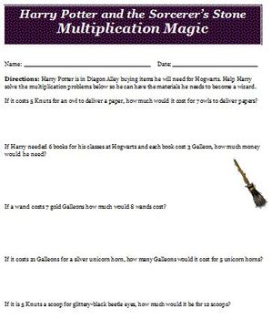 harry potter and the sorcerers stone math magic activity