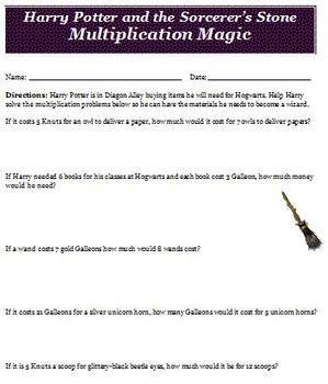 harry potter math worksheets teaching resources tpt