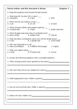 harry potter and the sorcerer s stone worksheets distance learning