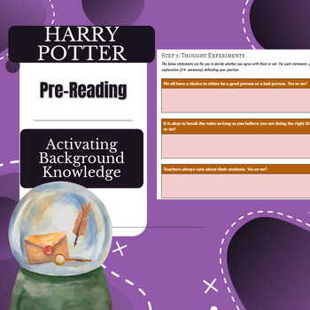 Preview of Harry Potter & the Sorcerer's Ston - Pre-Reading - Activate Background Knowledge