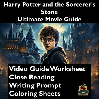Preview of Harry Potter & the Sorcerer's Stone Movie Guide: Worksheets, Reading, & More!