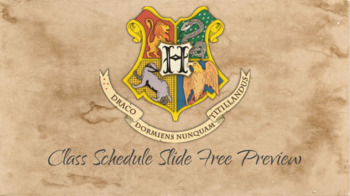 Preview of Harry Potter themed Class Schedule slides Free Preview