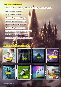 Preview of Harry Potter English with films workbook | end of the year