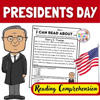 Preview of Harry S. Truman / Reading and Comprehension / Presidents day