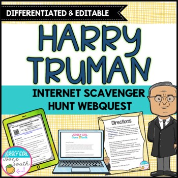 Preview of Harry Truman Differentiated Internet Scavenger Hunt WebQuest Activity