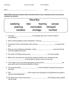 4th Grade Vocabulary Words And Definitions Worksheets