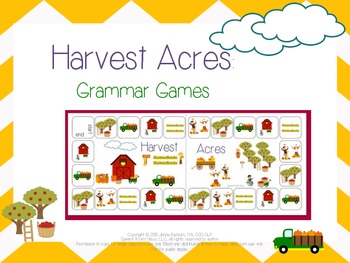 Preview of Harvest Acres: Grammar Activities for Fall