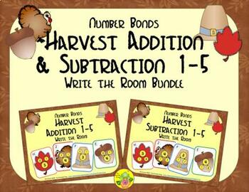 Preview of Harvest Addition & Subtraction Number Bonds 1-5 Bundle