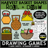 Harvest Basket SHAPES Roll and Draw Game Sheets | NO PREP 