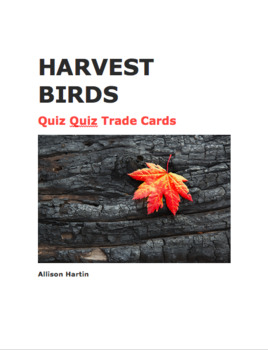 Preview of Harvest Birds Quiz Quiz Trade