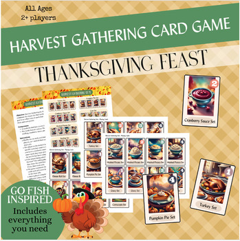 Preview of Harvest Gathering Printable Thanksgiving Dinner Card Game
