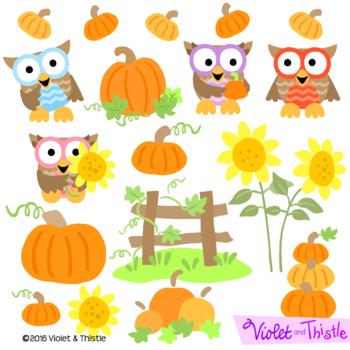 Harvest Owls Clipart Fall Owl Clipart Pumpkin Owl Clip Art ...