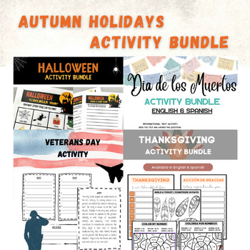 Preview of Autumn Holidays Activity Bundle