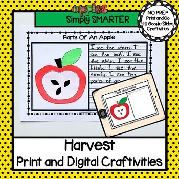 Preview of Harvest Themed Print AND Digital SUPER SIMPLE Writing Craftivities