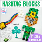 Hashtag Block Task Cards for St. Patrick's Day & Easter No