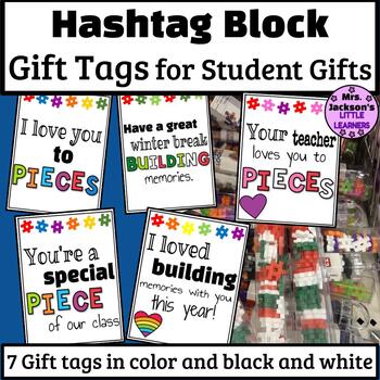 Preview of Student Gift Tags for Hashtag Blocks