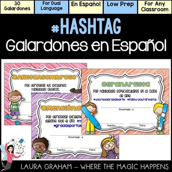 Preview of End of the year student awards in Spanish - Hashtags