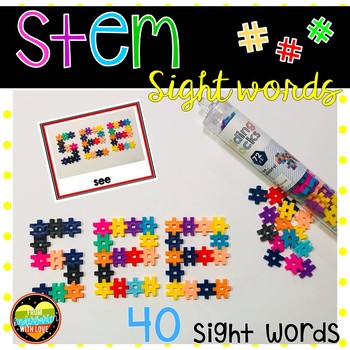 Preview of Hashtag Stem Sight Words Literacy Centers 