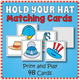 Hat Day Matching Memory Game Cards