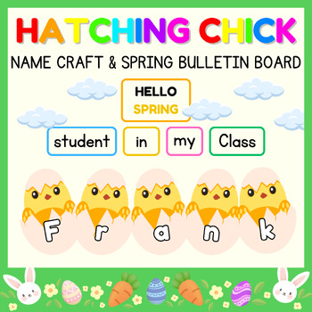 Preview of Hatch Chick Name Activity l Spring & Easter Craft l Door Decor & Bulletin Board