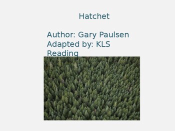 Preview of Hatchet Adapted Powerpoint - 20 Slides reviewing each chapter with pictures