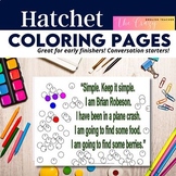 Hatchet Coloring Pages/Mini-Posters digital resource