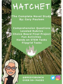 Preview of Hatchet Complete Novel Study (Ch. 1-19) with STEM