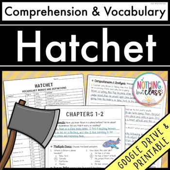 Preview of Hatchet | Comprehension Questions and Vocabulary by chapter
