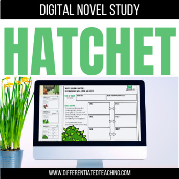 Preview of Digital Hatchet Novel Study Activities & Comprehension Questions | Google Slides