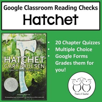 Preview of Hatchet Editable Chapter Reading Quizzes Using Google Forms